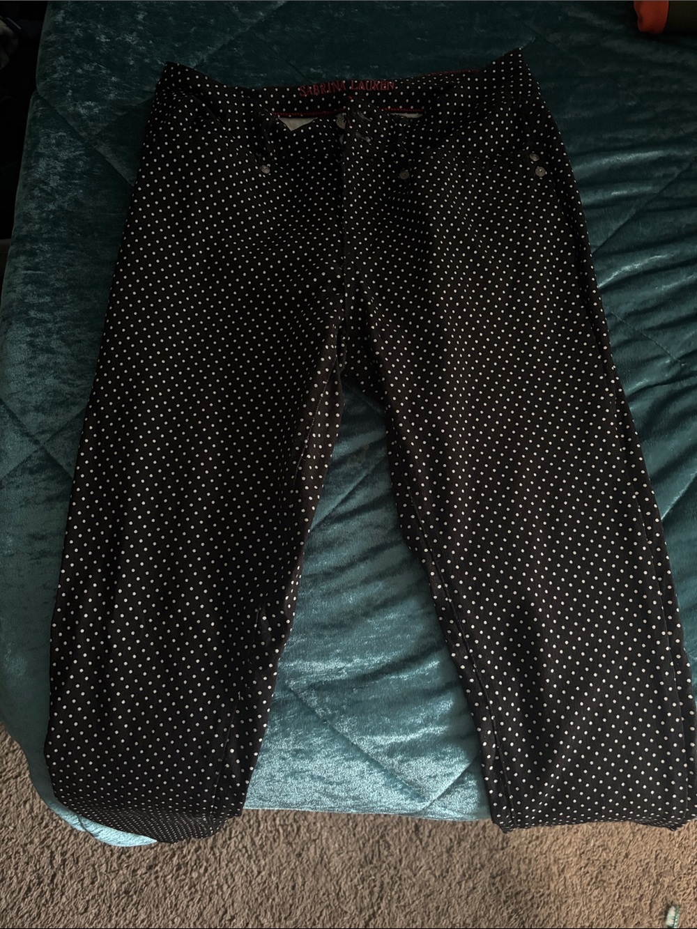 Women’s Black Skinny Polka Dot Pants